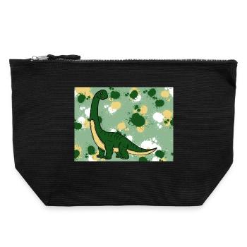 Brachiosaurus Dino - Canvas Zip Pouch 22 x 23 cm - black - Front