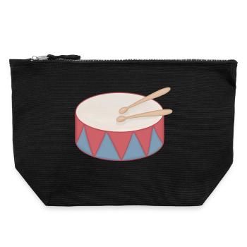 Cartoon Drum with Triangle Decor - Canvas Zip Pouch 22 x 23 cm - black - Front