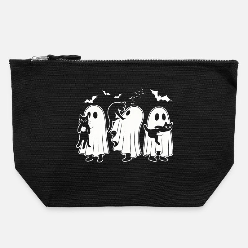 Halloween Cat Lovers  - Canvas Reißverschluss-Täschchen (22 x 23 cm) - Schwarz