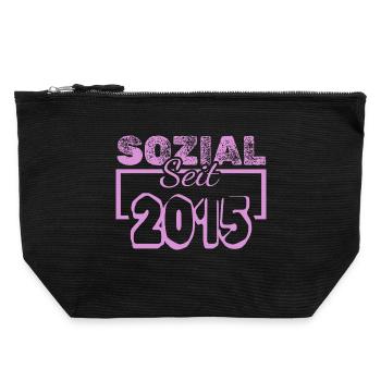 Social Pink since 2013 - Canvas Zip Pouch 22 x 23 cm - black - Front