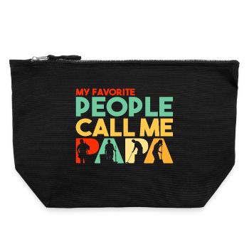 My Favorite People Call Me Papa Janitor - Canvas Zip Pouch 22 x 23 cm - black - Front