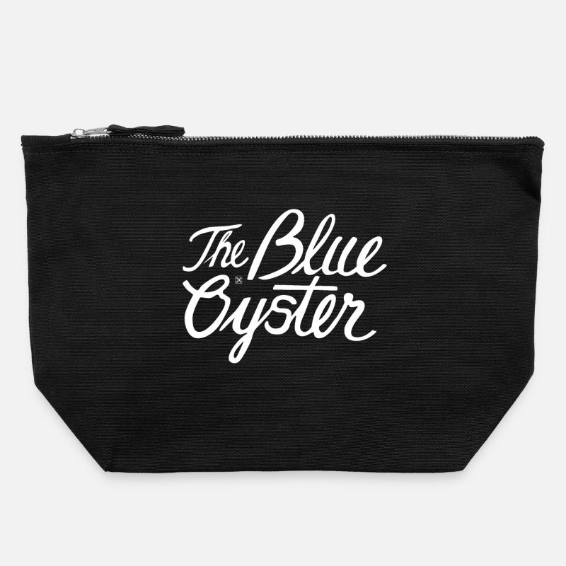 L’huître bleue - Pochette zippée en toile 22 x 23 cm - noir
