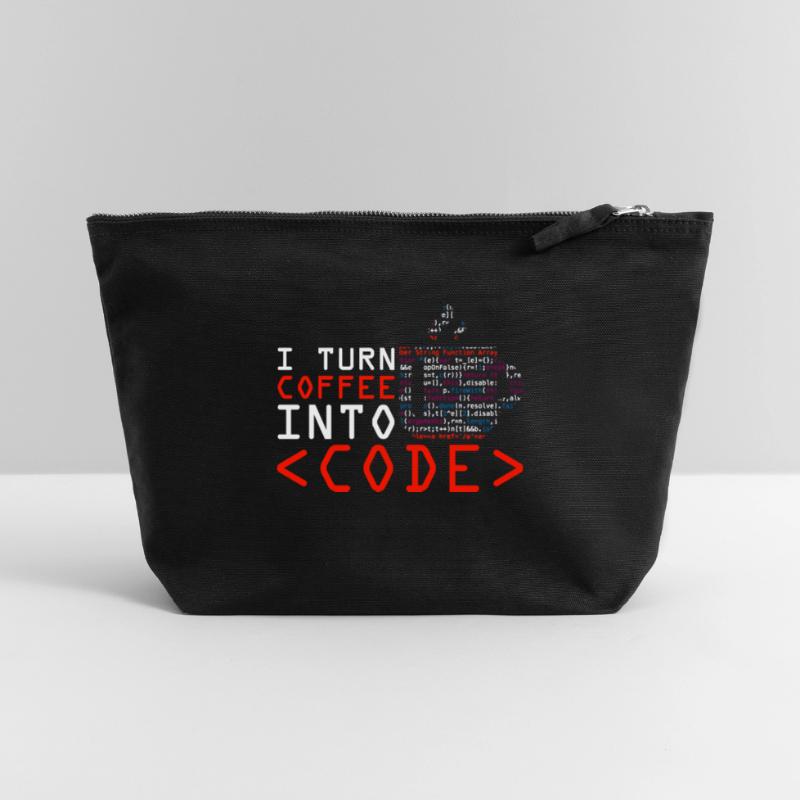 Programmers generate code from coffee Canvas Zip Pouch 22 x 23 cm