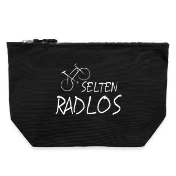 Radfahren Sprüche lustig Geschenk Selten Radlos - Canvas Reißverschluss-Täschchen (22 x 23 cm) - Schwarz - Vorne