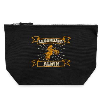 Alwin as a biker - Canvas Zip Pouch 22 x 23 cm - black - Front