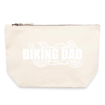 The Biking Dad Motorrad-Design - Canvas Reißverschluss-Täschchen (22 x 23 cm) - Naturweiß - Vorne