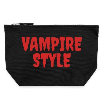 Vampirstil Verspieltes Grafikdesign - Canvas Reißverschluss-Täschchen (22 x 23 cm) - Schwarz - Vorne