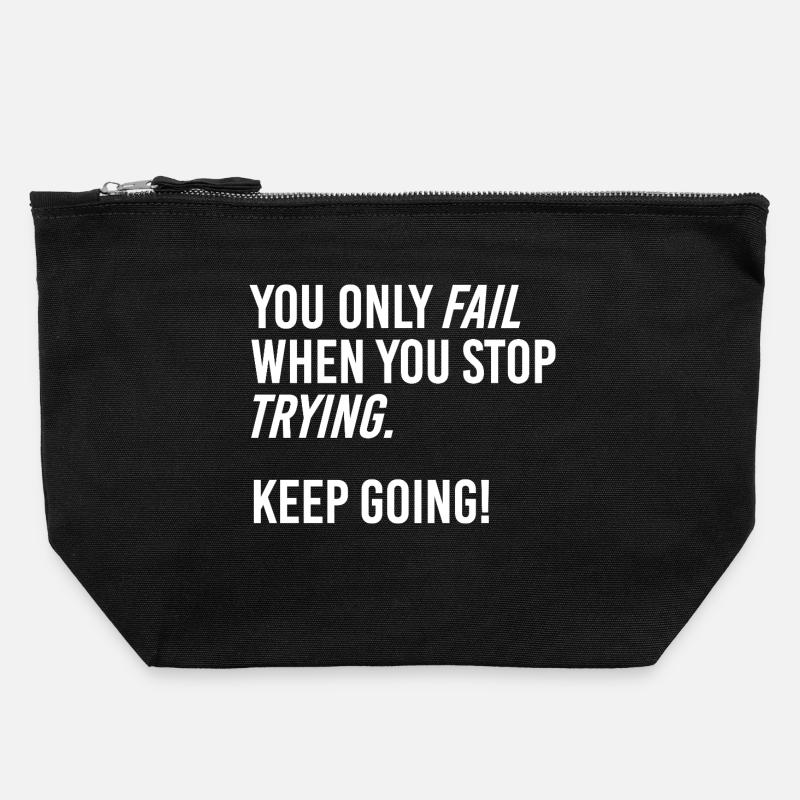 Keep going - Canvas Reißverschluss-Täschchen (22 x 23 cm) - Schwarz