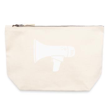 Megaphone loud demo ultras - Canvas Zip Pouch 22 x 23 cm - nature - Front