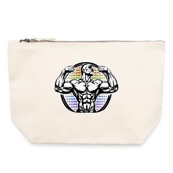 Power Figure in Rainbow Halos Bodybuilder - Canvas Zip Pouch 22 x 23 cm - nature - Front