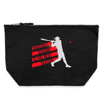 La saison de baseball est la meilleure saison des sports de fans - Pochette zippée en toile 22 x 23 cm - noir - Devant