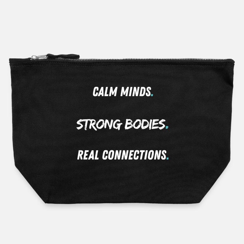 Calm Minds Strong Bodies - Canvas Zip Pouch 22 x 23 cm - black