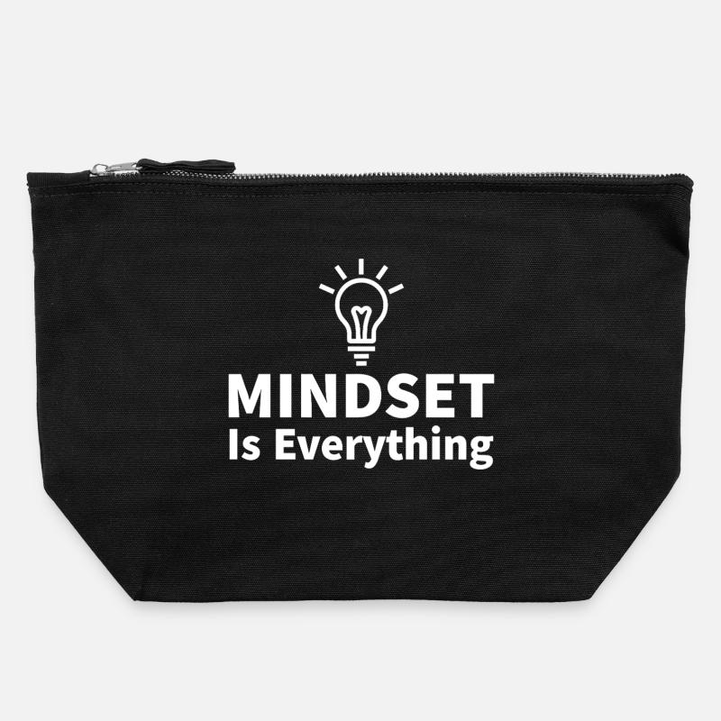 Mindset is everything Light bulb motivation success - Canvas Zip Pouch 22 x 23 cm - black