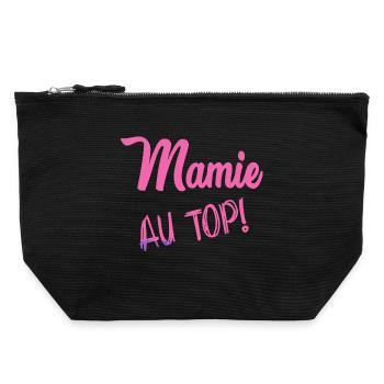 MAMIE - Pochette zippée en toile 22 x 23 cm - noir - Devant