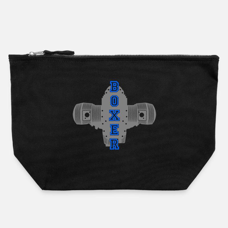 Boxer motor motorcycle motorcyclist biker - Canvas Zip Pouch 22 x 23 cm - black