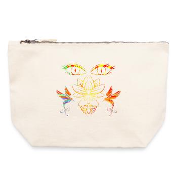 Visage zen - Pochette zippée en toile 22 x 23 cm - blanc naturel - Devant