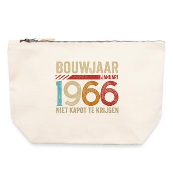 Year of construction January 1966 cannot be broken - Canvas Zip Pouch 22 x 23 cm - nature - Front