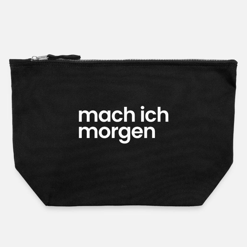 Mach ich morgen - Canvas Reißverschluss-Täschchen (22 x 23 cm) - Schwarz