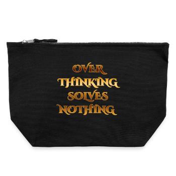 Überlegendes Zitat Gestaltung - Overthinking - Canvas Reißverschluss-Täschchen (22 x 23 cm) - Schwarz - Vorne
