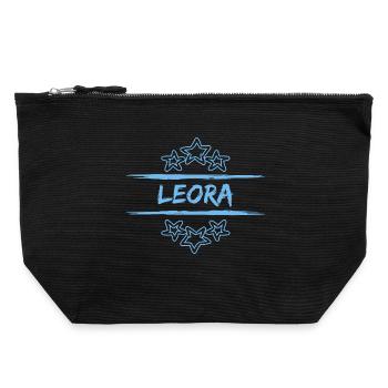 Leora comme nom de naissance - Pochette zippée en toile 22 x 23 cm - noir - Devant