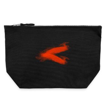 Marque orange de pinceau noir - Pochette zippée en toile 22 x 23 cm - noir - Devant