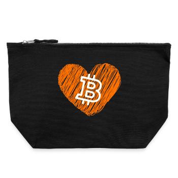 Bitcoin Crypto Cryptocurrency Splash - Canvas Reißverschluss-Täschchen (22 x 23 cm) - Schwarz - Vorne