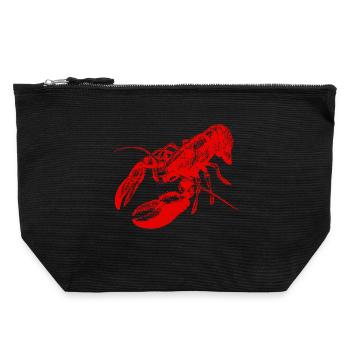 Bold Red Lobster Graphic Design - Canvas Zip Pouch 22 x 23 cm - black - Front