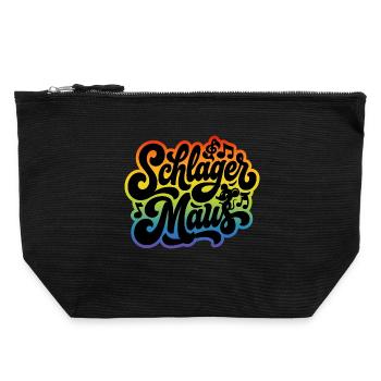 Schlager Maus - Schlagermaus - Schlagermusik - Canvas Zip Pouch 22 x 23 cm - black - Front