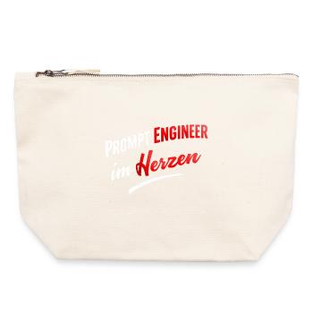 Prompt Engineer im Herzen  - Canvas Reißverschluss-Täschchen (22 x 23 cm) - Naturweiß - Vorne