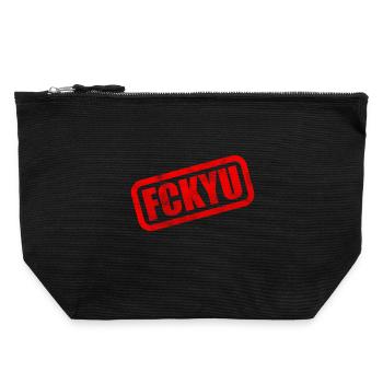 FCKYU Steuer-ID - Canvas Reißverschluss-Täschchen (22 x 23 cm) - Schwarz - Vorne