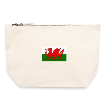 Drapeau du Pays de Galles - Pochette zippée en toile 22 x 23 cm - blanc naturel - Devant