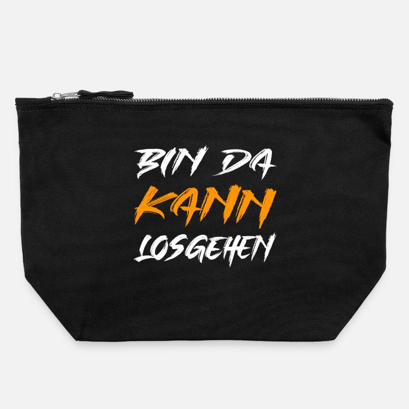 I'm ready to go - Canvas Zip Pouch 22 x 23 cm - black