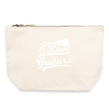 I Love Guitars - Canvas Zip Pouch 22 x 23 cm - nature - Front