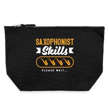 Saxophonist Skills Loading Lustiges Saxophon - Canvas Reißverschluss-Täschchen (22 x 23 cm) - Schwarz - Vorne
