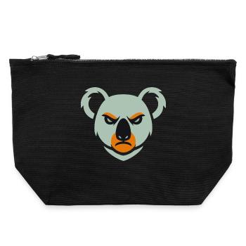 Angry Koala Look - Canvas Zip Pouch 22 x 23 cm - black - Front