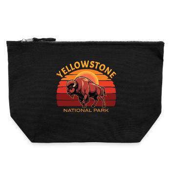 Bisons de buffle du parc national de Yellowstone - Pochette zippée en toile 22 x 23 cm - noir - Devant