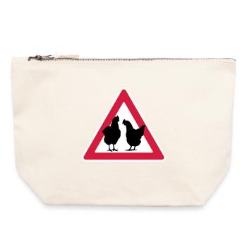 Chicken evening chicken attention hen party - Canvas Zip Pouch 22 x 23 cm - nature - Front
