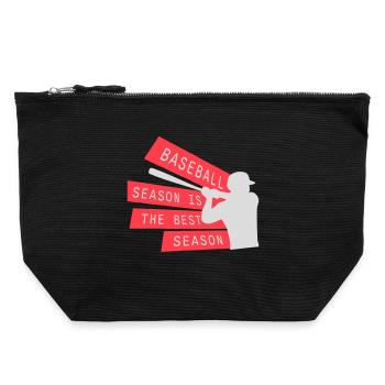 La saison de baseball est la meilleure saison des sports de fans - Pochette zippée en toile 22 x 23 cm - noir - Devant