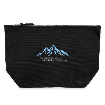 Mountain silence love of noise - Canvas Zip Pouch 22 x 23 cm - black - Front