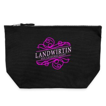 Landwirtin aus Leidenschaft - Canvas Reißverschluss-Täschchen (22 x 23 cm) - Schwarz - Vorne