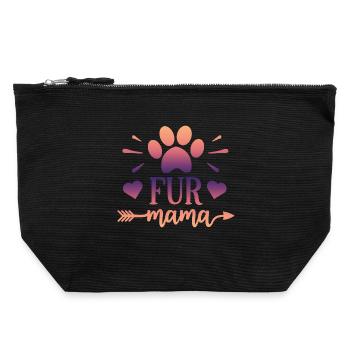Maman à fourrure - Pochette zippée en toile 22 x 23 cm - noir - Devant
