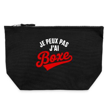 I can't I boxing humor sport combat - Canvas Zip Pouch 22 x 23 cm - black - Front