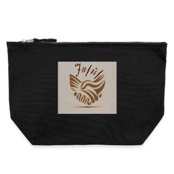 Poignée de main abstraite La paix agite Jésus - Pochette zippée en toile 22 x 23 cm - noir - Devant