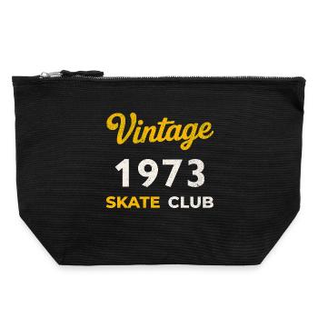 Vintage 1973 Skate Club Retro Geburtsjahr - Canvas Reißverschluss-Täschchen (22 x 23 cm) - Schwarz - Vorne