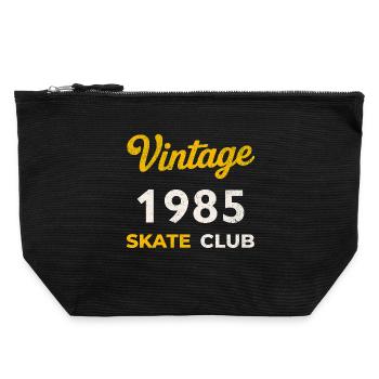 Cadeau vintage de l’année de naissance rétro du Skate Club 1985 - Pochette zippée en toile 22 x 23 cm - noir - Devant