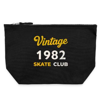 Vintage 1982 Skate Club Retro Geburtsjahr - Canvas Reißverschluss-Täschchen (22 x 23 cm) - Schwarz - Vorne