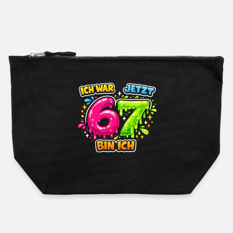 67 Six Meme Seven Génération Alpha - Pochette zippée en toile 22 x 23 cm - noir