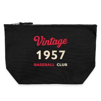 Vintage 1957 – Baseball Club Retro Birth Year - Canvas Zip Pouch 22 x 23 cm - black - Front