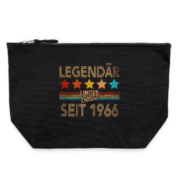 60th Birthday Man Woman 60 Years 1966 Decoration Funny - Canvas Zip Pouch 22 x 23 cm - black - Front