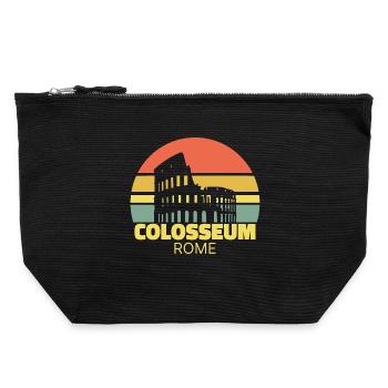 Kolosseum Rom Retro-Silhouette - Canvas Reißverschluss-Täschchen (22 x 23 cm) - Schwarz - Vorne